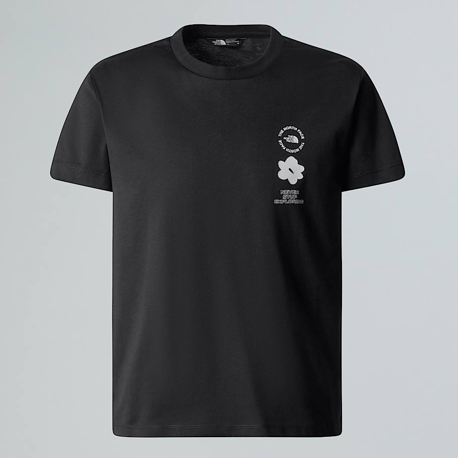 The North Face Flower Relaxt Geschnittenes T-shirt Mit Grafik Für Mädchen Tnf Black 