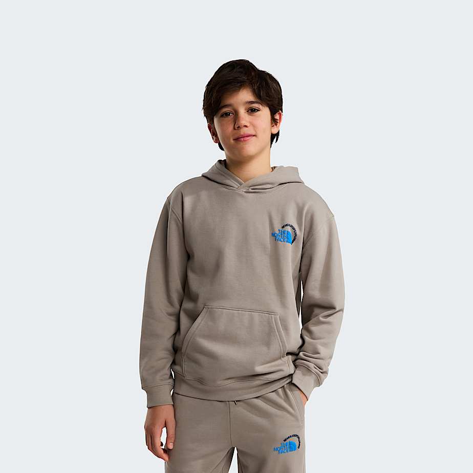 The North Face Teens' Explore Fonts Relaxed Graphic Hoodie Stone Slab