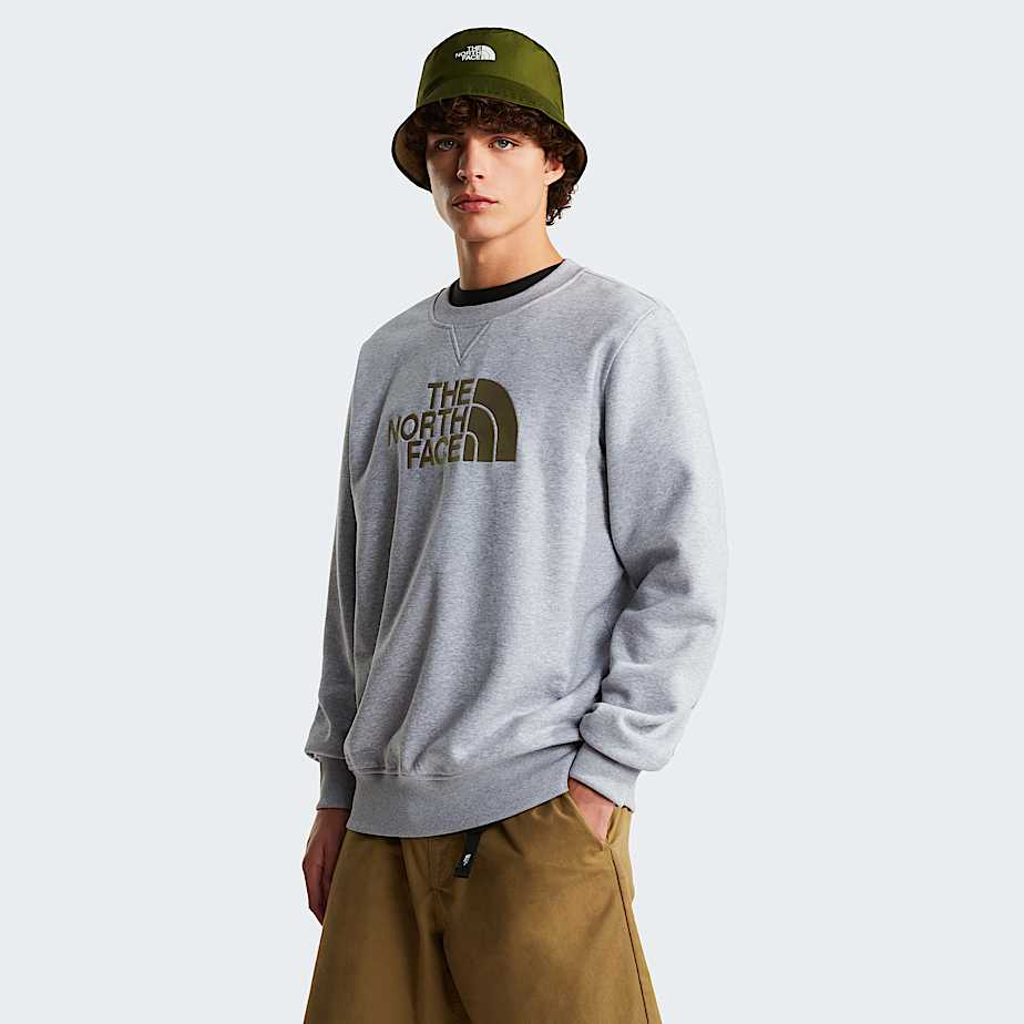 The North Face Men's Drew Peak Sweatshirt Tnf Light Grey Heather-new Taupe Green
