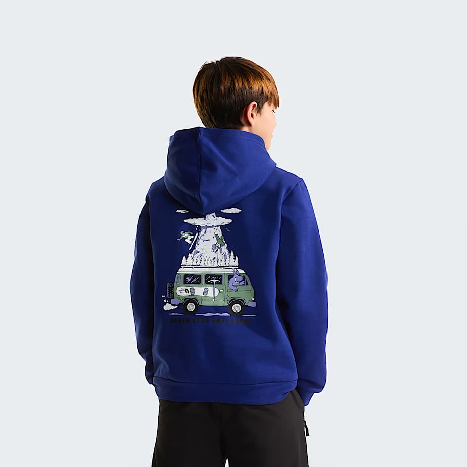 The North Face Boys' Outdoor Regular Graphic Hoodie Bold Blue