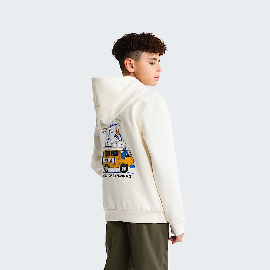 The North Face Boys' Outdoor Regular Graphic Hoodie White Dune