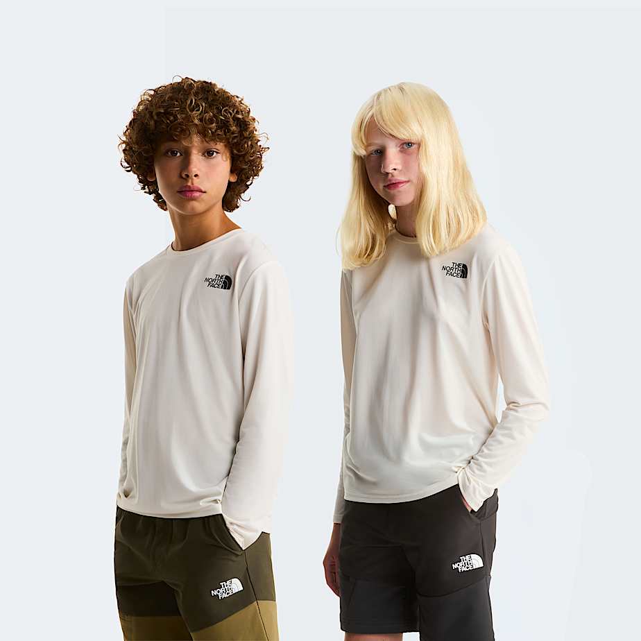 The North Face Teens' 24/7 Long-sleeve T-shirt White Dune