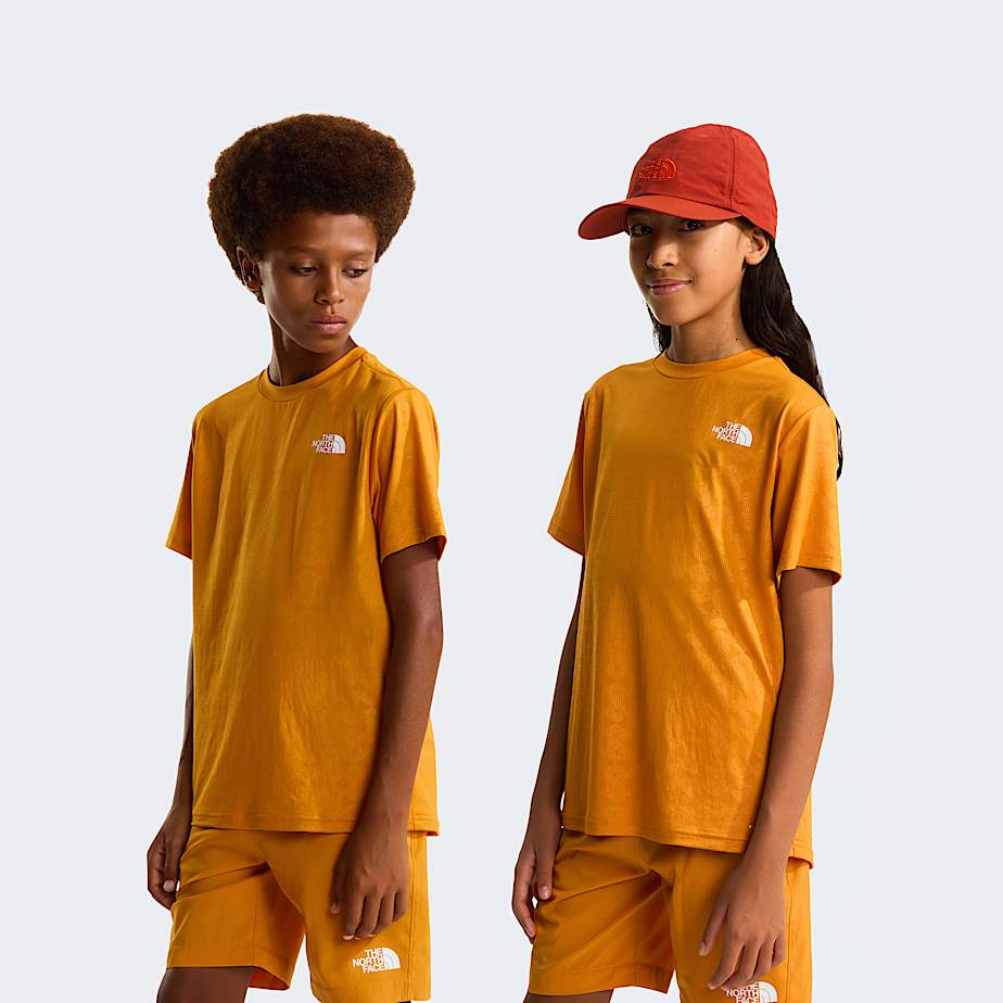 The North Face Teens' 24/7 Pentadome Embossed T-shirt Dust Orange