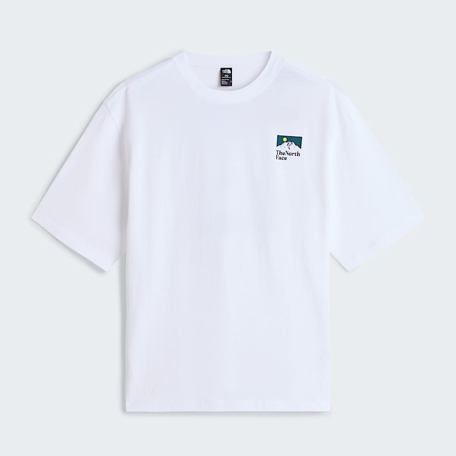 The North Face Men's The Right Side Oversized T-shirt Tnf White-sun Yellow