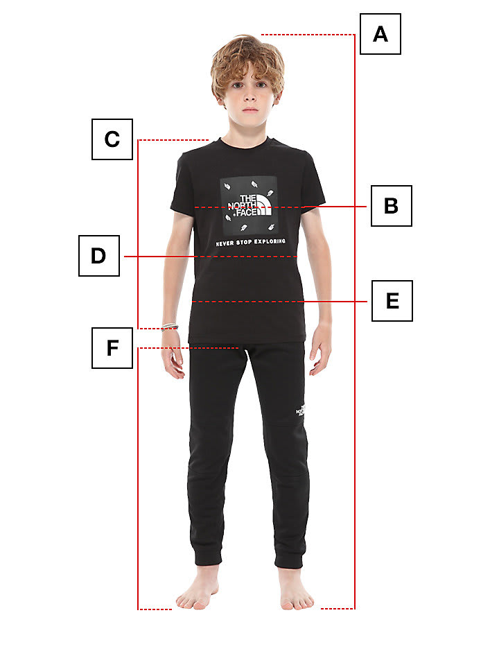 North face medium size chart online