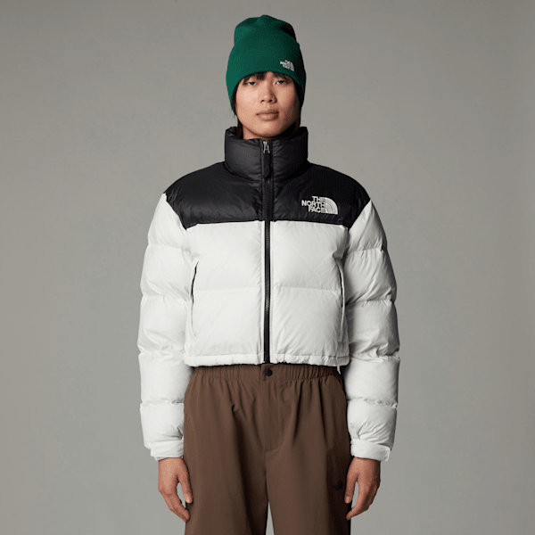 The North Face Nuptse Kurze Jacke Für Damen White Dune-tnf Black Größe L female