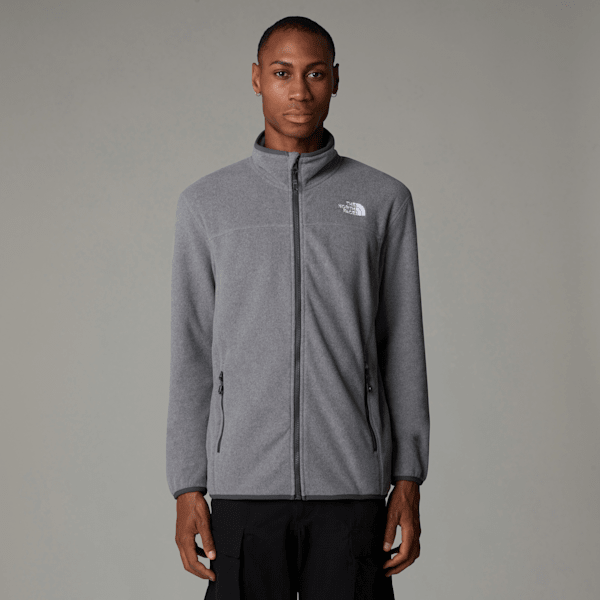 The North Face 100 Glacier Fleece Mit Durchgehendem Rv Für Herren Tnf Medium Grey Heather-npf Größe M male