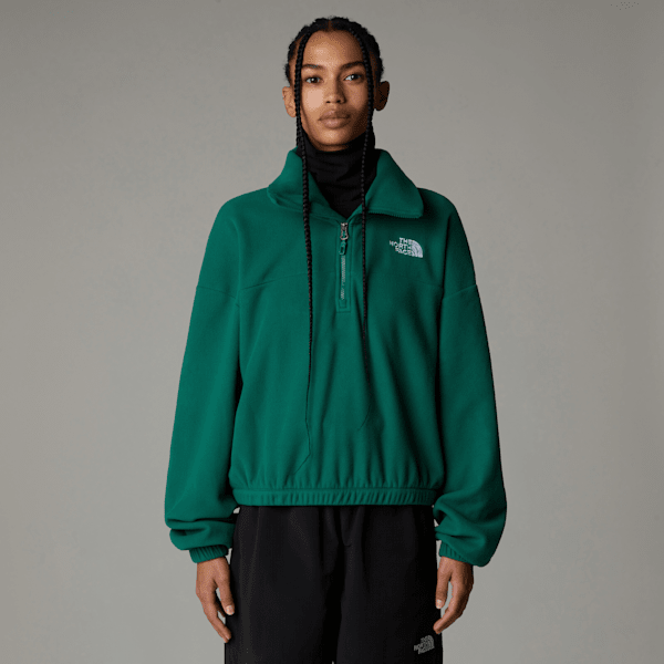 The North Face 100 Glacier Fleece Mit 1/2-langem Rv Für Damen Evergreen Größe S female