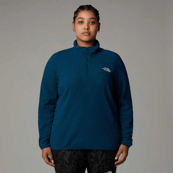 The North Face 100 Glacier Fleece Mit 1/4-langem Rv In Übergröße Für Damen Midnight Petrol Größe 2X female