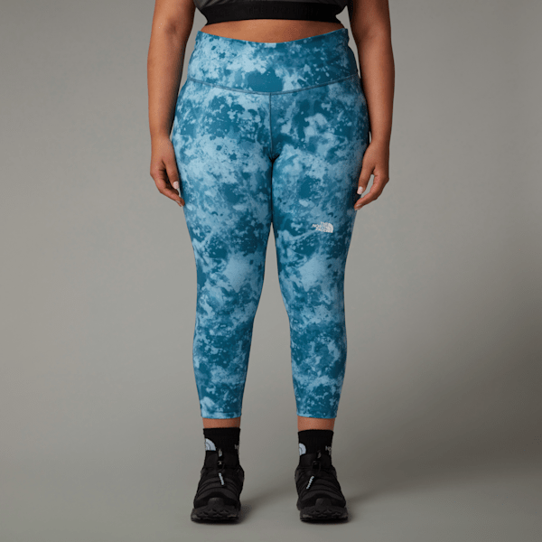 The North Face Flex Hochgeschnittene 7/8-lange Leggings Mit Aufdruck In Übergröße Für Damen Mallard Blue Micro Halfdome ...