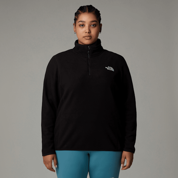 The North Face 100 Glacier Fleece Mit 1/4-langem Rv In Übergröße Für Damen Tnf Black-npf Größe 3X female