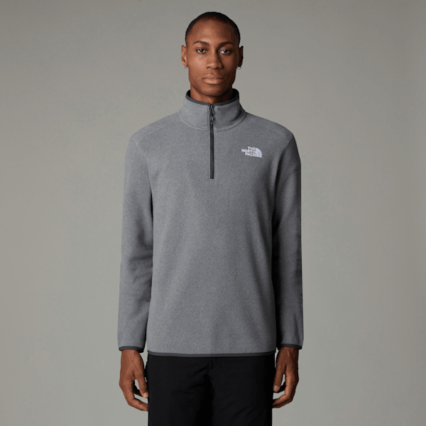 The North Face 100 Glacier Fleece Mit 1/4-langem Rv Für Herren Tnf Medium Grey Heather-npf Größe XS male