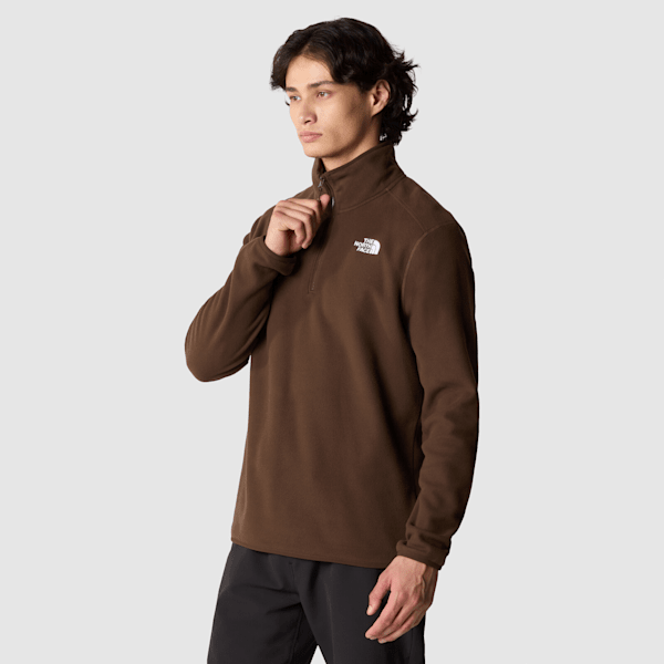 The North Face 100 Glacier Fleece Mit 1/4-langem Rv Für Herren Demitasse Brown Größe XS male