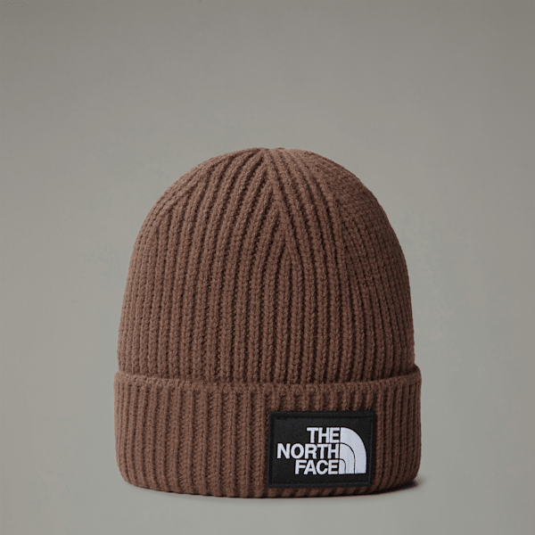 The North Face Tnf Logo Box Beanie Mit Umschlag Smokey Brown Größe Einheitsgröße male