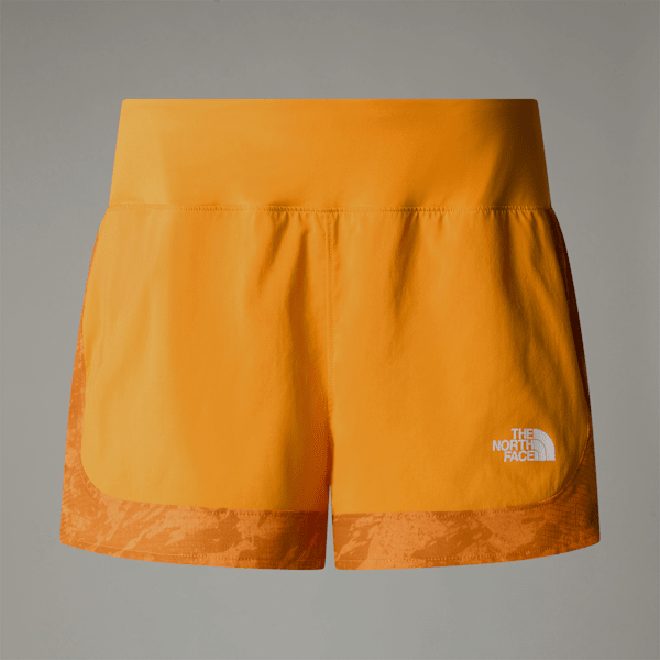 The North Face Sunriser 2.5" Shorts Für Damen Apricot Glaze Mountain Traverse Print Größe L female