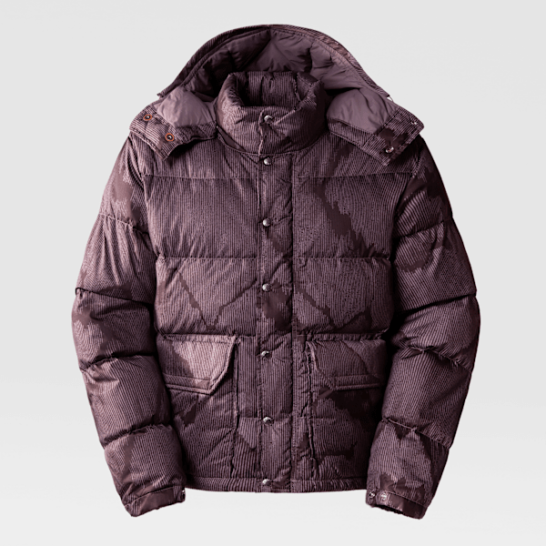 The North Face 71 Sierra Kurze Daunenjacke Für Herren Fawn Grey Engraved Mountain Print Größe M male