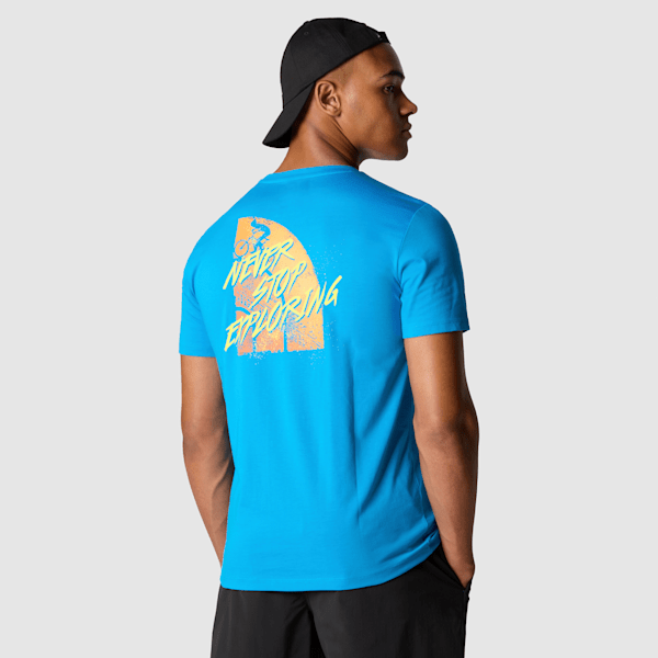 The North Face Foundation Tracks Graphic T-shirt Für Herren Skyline Blue Größe L male