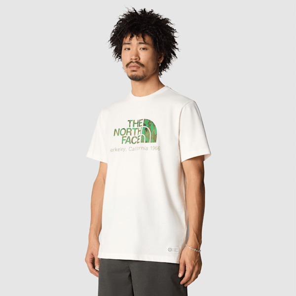 The North Face Berkeley California T-shirt Für Herren White Dune-optic Emerald Generative Camo Print Größe XS male