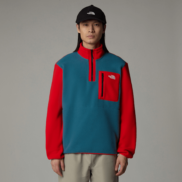 The North Face Yumiori Fleecejacke Mit 1/4-langem Rv Für Herren Mallard Blue-high Risk Red-tnf Black Größe L male