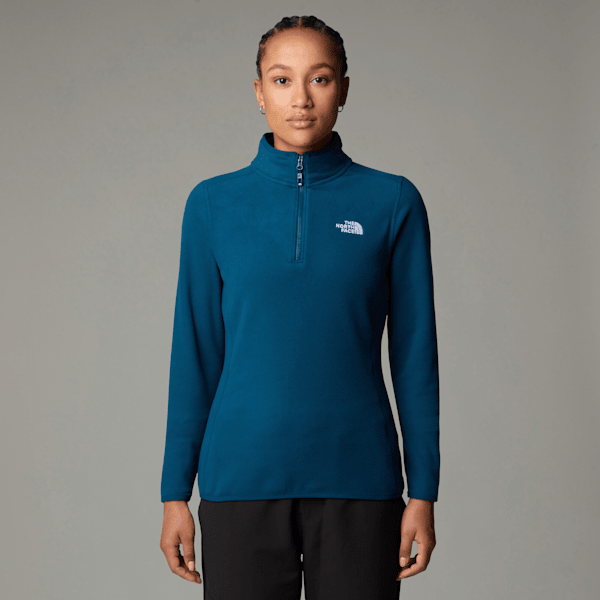 The North Face 100 Glacier Fleece Mit 1/4-langem Rv Für Damen Midnight Petrol Größe XS female