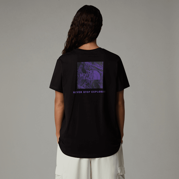 The North Face Redbox Relaxt Geschnittenes T-shirt Mit Grafik Für Damen Tnf Black-peak Purple 3d Summit Mesh Print Größe...