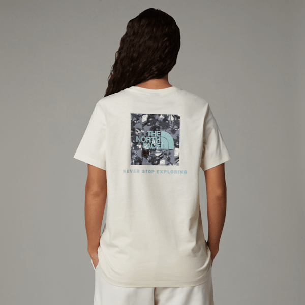 The North Face Redbox Relaxt Geschnittenes T-shirt Mit Grafik Für Damen White Dune-tnf Black Liquid Print Größe XL femal...