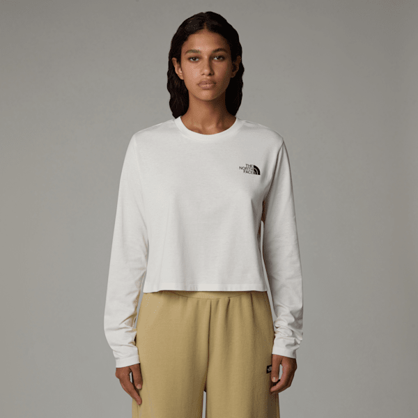 The North Face Simple Dome Kurzgeschnittenes Langarm-shirt Für Damen White Dune Größe XS female