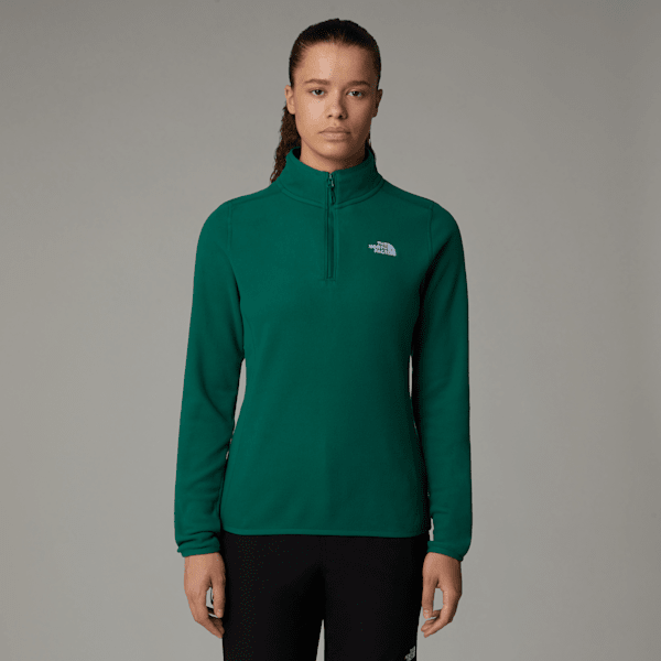 The North Face 100 Glacier Fleece Mit 1/4-langem Rv Für Damen Evergreen Größe S female