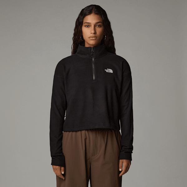 The North Face 100 Glacier Kurzgeschnittener Fleece Mit 1/4-langem Rv Für Damen Tnf Black-npf Größe L female