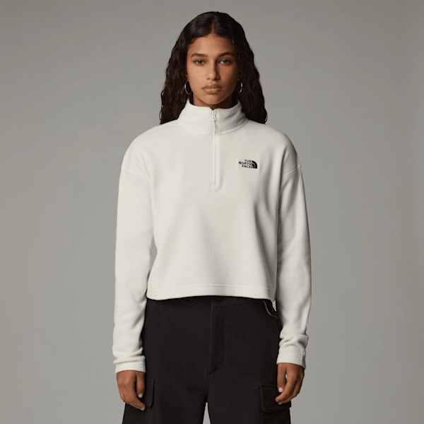 The North Face 100 Glacier Kurzgeschnittener Fleece Mit 1/4-langem Rv Für Damen White Dune-npf Größe M female