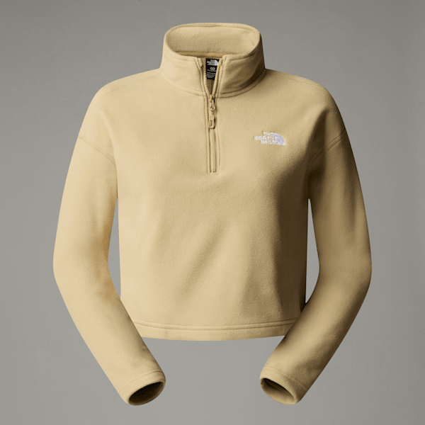 The North Face 100 Glacier Kurzgeschnittener Fleece Mit 1/4-langem Rv Für Damen Khaki Stone Größe XL female