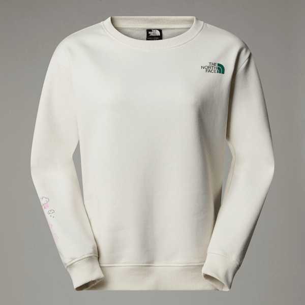 The North Face Outdoor Relaxt Geschnittenes Sweatshirt Mit Multi-grafik Für Damen White Dune-evergreen Größe L female