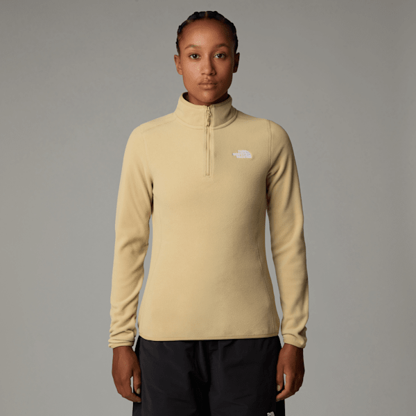 The North Face 100 Glacier Fleece Mit 1/4-langem Rv Für Damen Khaki Stone Größe XS female