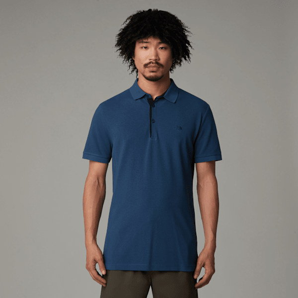 The North Face Premium Schmal Geschnittenes Poloshirt Für Herren Shady Blue Größe XS male