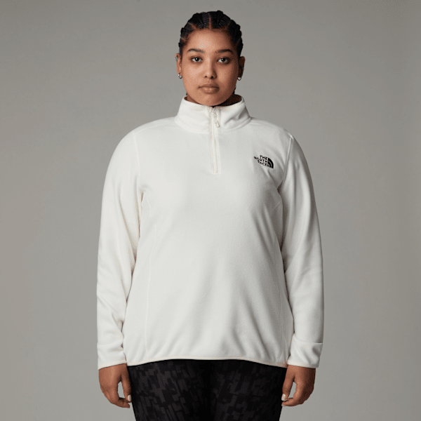 The North Face 100 Glacier Fleece Mit 1/4-langem Rv In Übergröße Für Damen White Dune Größe 2X female