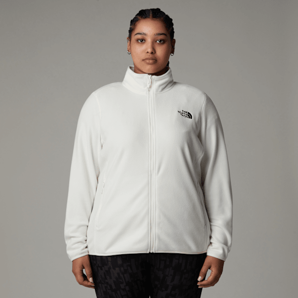 The North Face 100 Glacier Fleece Mit Durchgehendem Rv In Übergröße Für Damen White Dune Größe 1X female