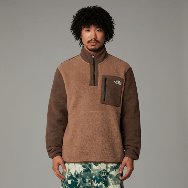 The North Face Yumiori Fleecejacke Mit 1/4-langem Rv Für Herren Latte-smokey Brown-tnf Black Größe S male