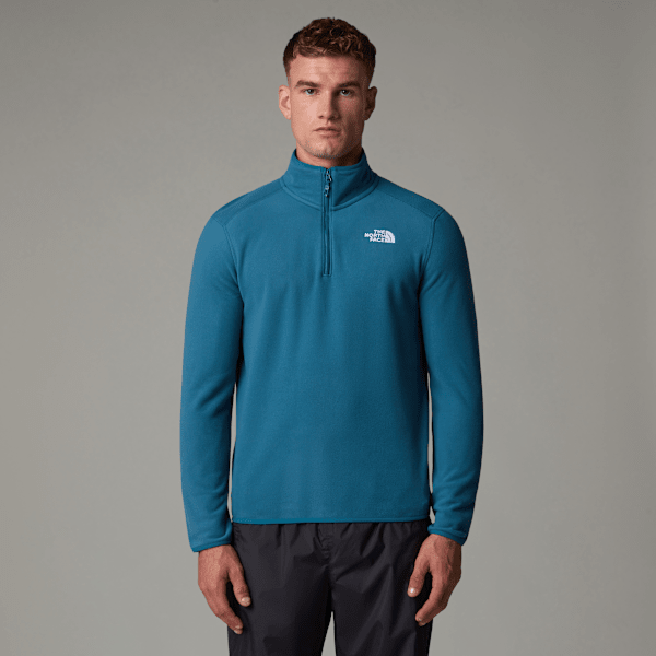 The North Face 100 Glacier Fleece Mit 1/4-langem Rv Für Herren Mallard Blue Größe XXL male