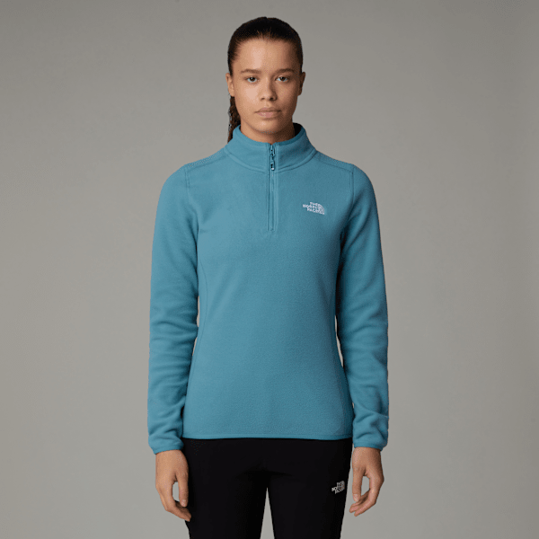 The North Face 100 Glacier Fleece Mit 1/4-langem Rv Für Damen Algae Blue Größe M female