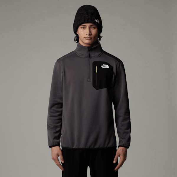 The North Face Crest Fleece Mit 1/4-langem Rv Für Herren Anthracite Grey-tnf Black Größe XXL male