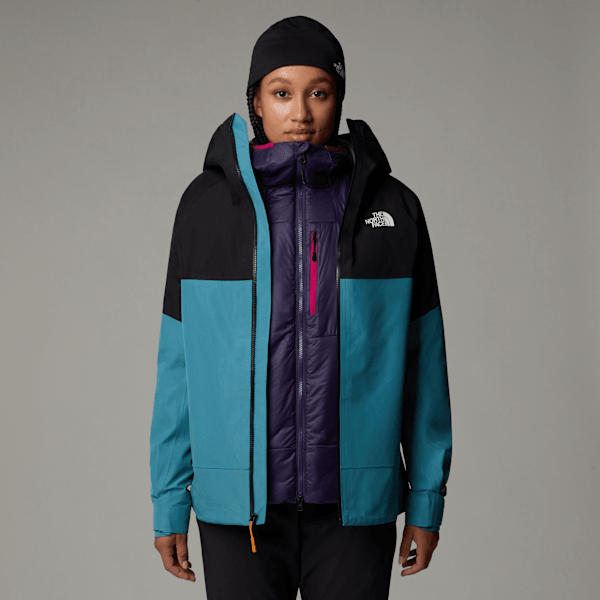 The North Face Teal Women's Novelty Crescent Zipper hot Vest with Hood Size XS