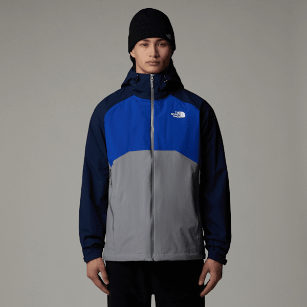 The North Face Stratos Kapuzenjacke Für Herren Monument Grey-tnf Blue-summit Navy Größe L male