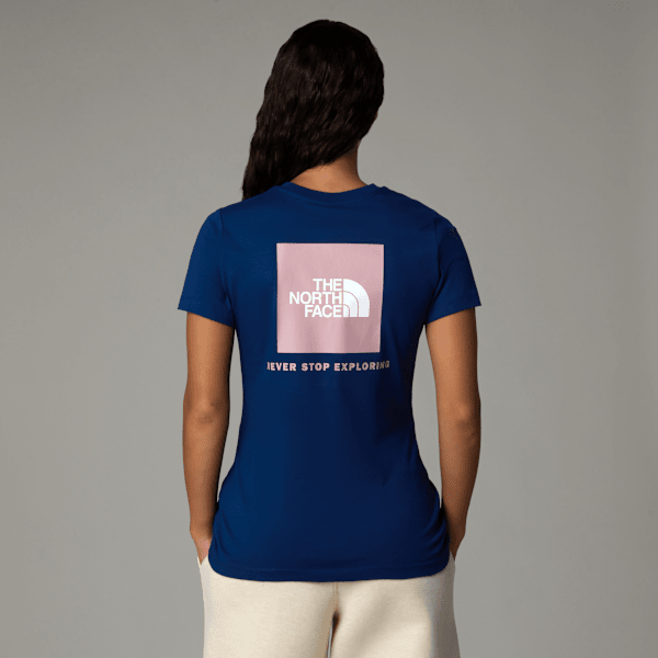 The North Face Redbox T-shirt Für Damen Estate Blue-metal Pink Größe XS female