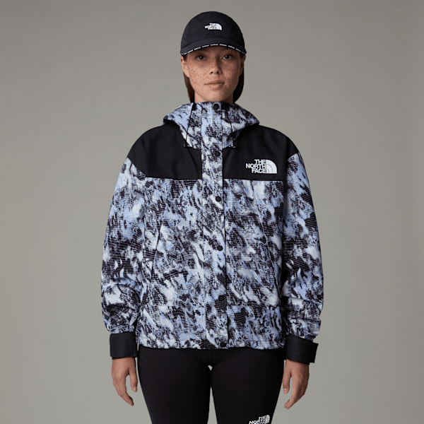 The North Face Mountain Mono Kurze Jacke Für Damen Virtual Blue Trail Grid Print-tnf Black Größe L female