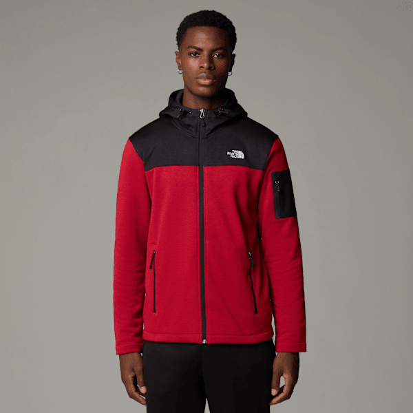 The North Face Tech Emilio Fleece Mit Kapuze Für Herren Rage Red Dark Heather-tnf Black Größe XXL male