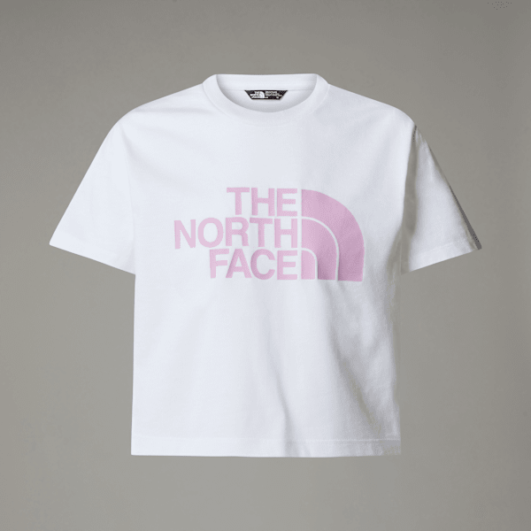 The North Face Easy Kurzgeschnittenes T-shirt Für Mädchen Tnf White-cyber Pink Größe XL female