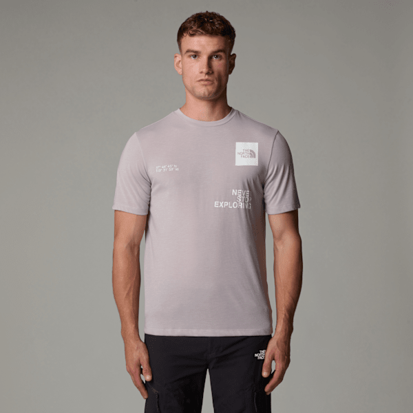 The North Face Foundation Mountain Coordinates T-shirt Für Herren Moonstone Grey Größe L male