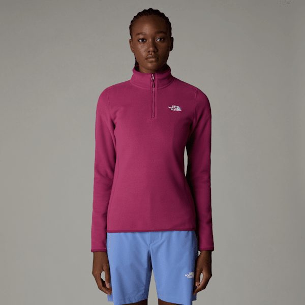 The North Face 100 Glacier Fleece Mit 1/4-langem Rv Für Damen Cyber Berry Größe S female