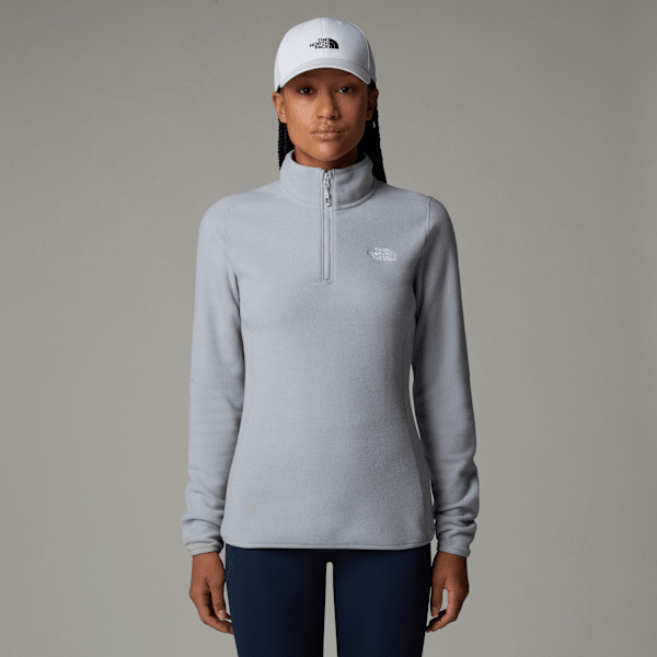 The North Face 100 Glacier Fleece Mit 1/4-langem Rv Für Damen Tnf Light Grey Heather-npf Größe L female