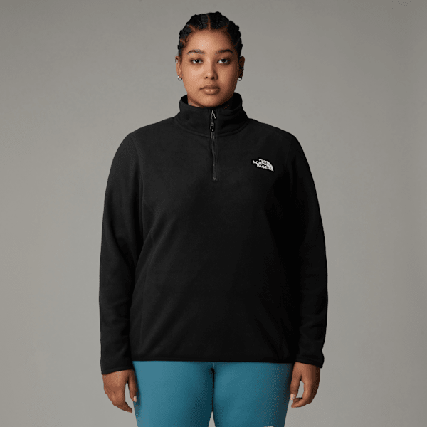 The North Face 100 Glacier Fleece Mit 1/4-langem Rv In Übergröße Für Damen Tnf Black-npf Größe 3X female